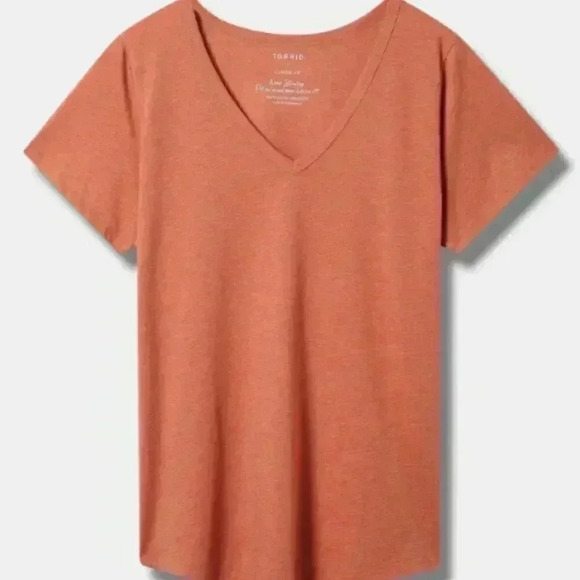 TORRID Girlfriend Signature Jersey V-Neck Tee in Aragon - Size  1 - Picture 1 of 12